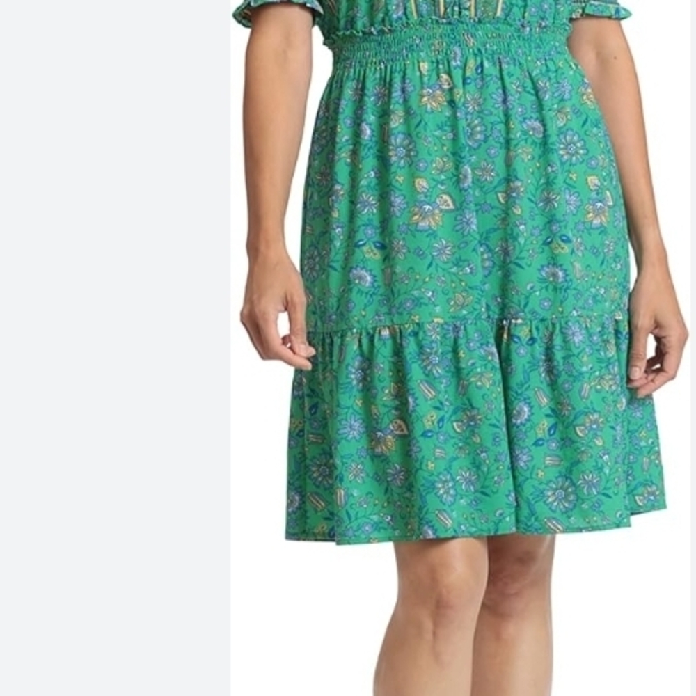 London Times Green Floral Dress